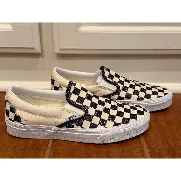 Vans FU Classic Slip-On Confetti Black White Checkered Sneakers Men 5.5 Women 7 - Picture 5 of 11
